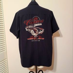 Cubavera Carros corvette button down shirt